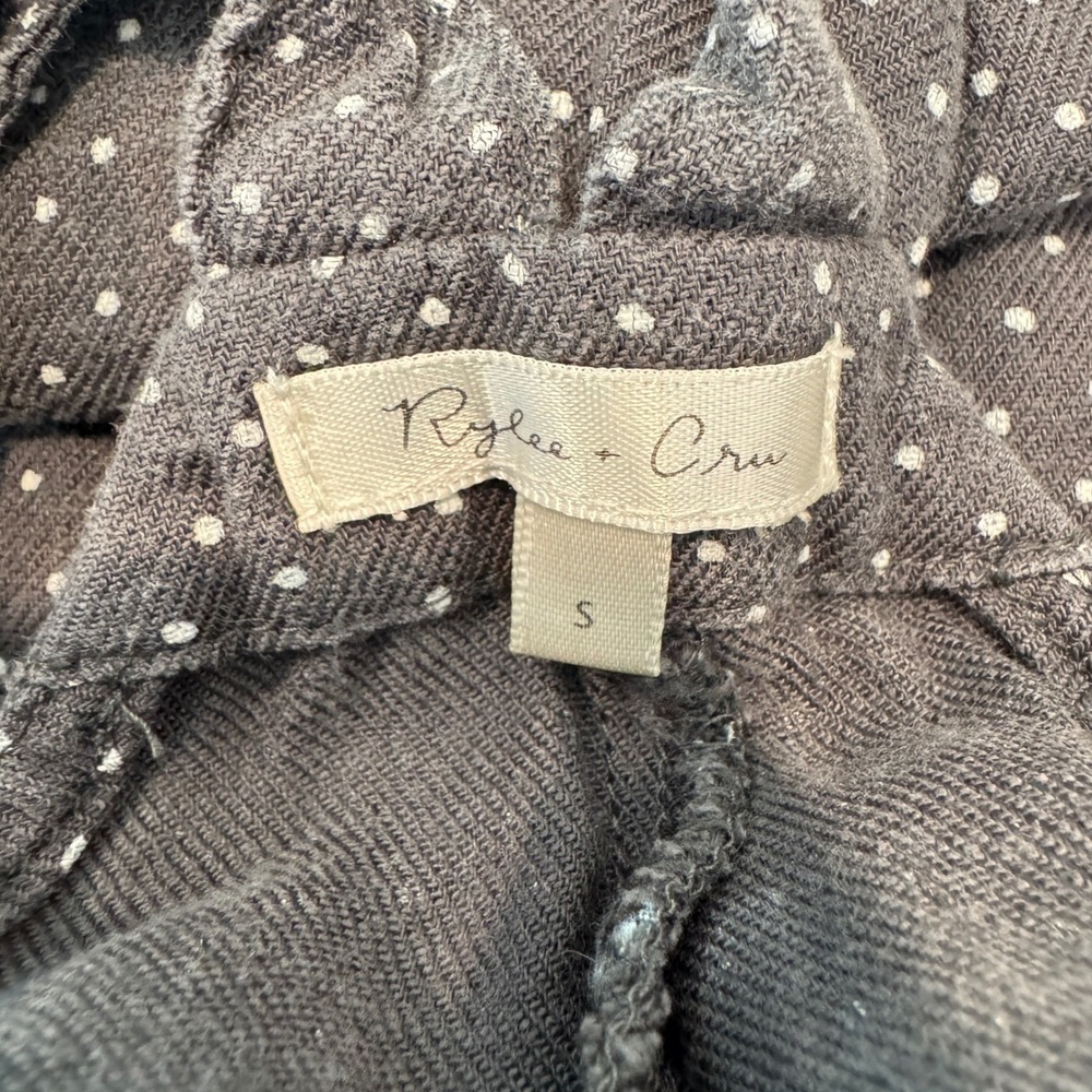 Rylee Cru Womens Small Polka‎ Dot Overalls Jumpsuit Black Teacher Mom Artsy Cozy - Picture 7 of 7